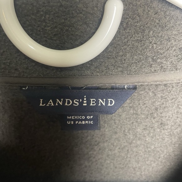 Lands' End Aircore-200 Gray Full Zip Fleece Jacket Men's 46-48 Warm Lightweight - Picture 5 of 9